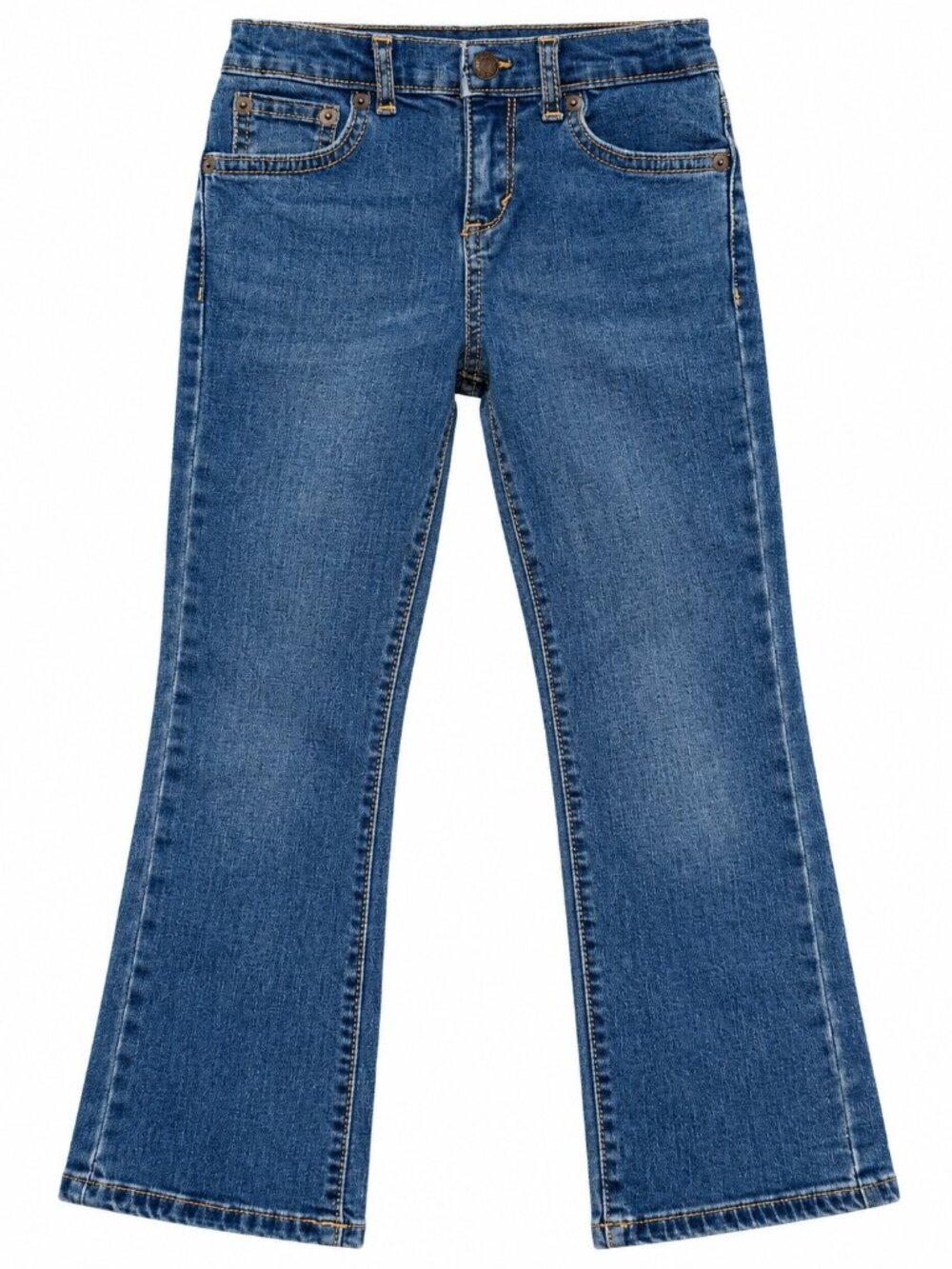 Levis Kids Bootcut Blue Denim Jeans Size 6X Regular 6-7 Years 74% Cotton